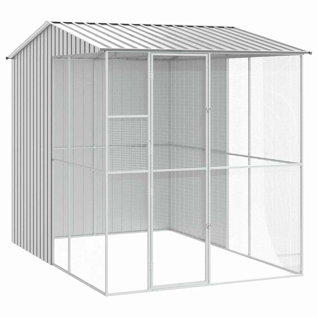 Bird Cage with Storage Grey 215 x 310 x 247 cm Galvanised Steel
