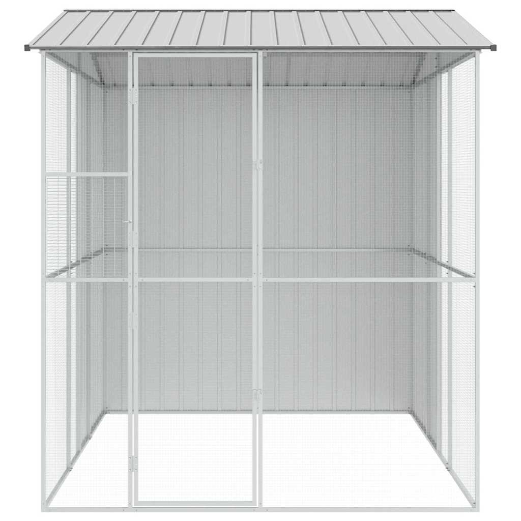 Bird Cage with Storage Grey 215 x 310 x 247 cm Galvanised Steel