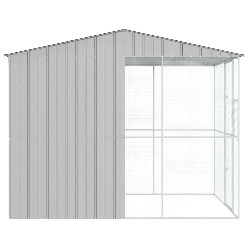 Bird Cage with Storage Grey 215 x 310 x 247 cm Galvanised Steel