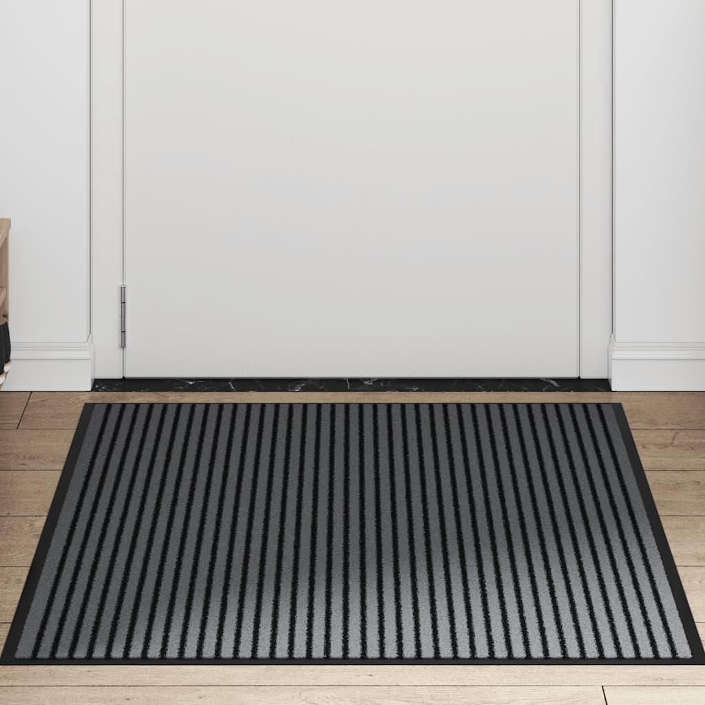Doormat Stripe Black and Grey 90x120 cm