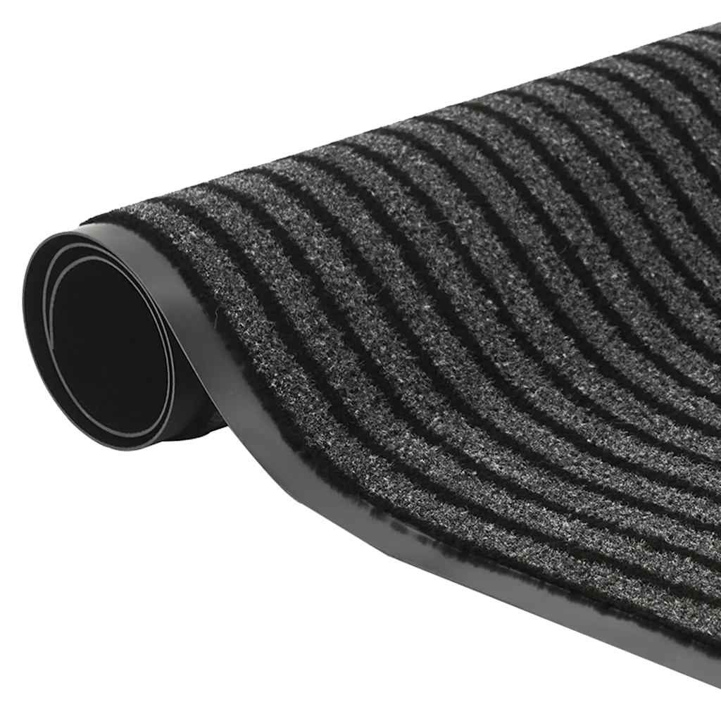 Doormat Stripe Black and Grey 90x150 cm