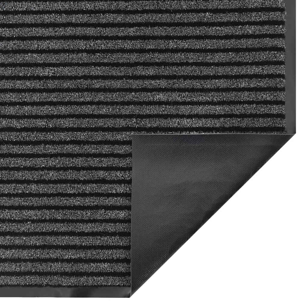 Doormat Stripe Black and Grey 115x200 cm