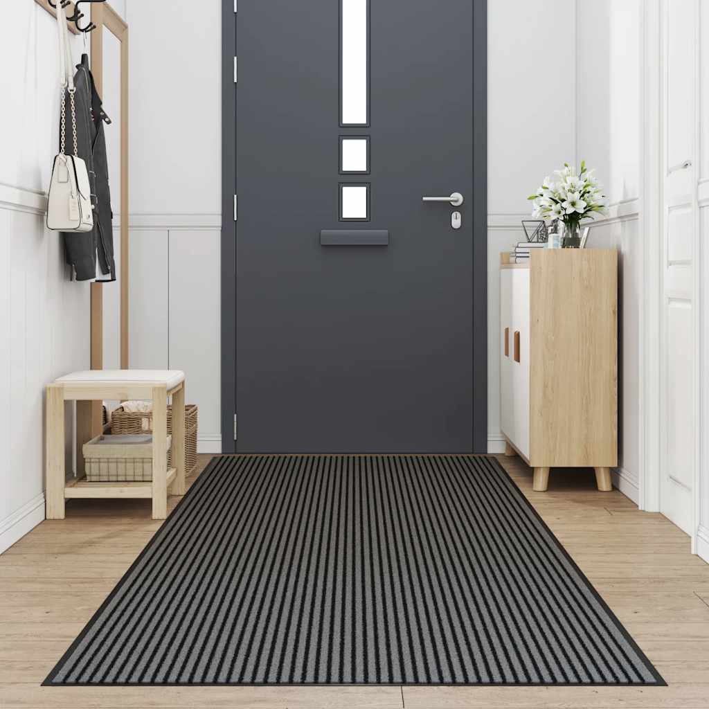 Doormat Stripe Black and Grey 115x500 cm