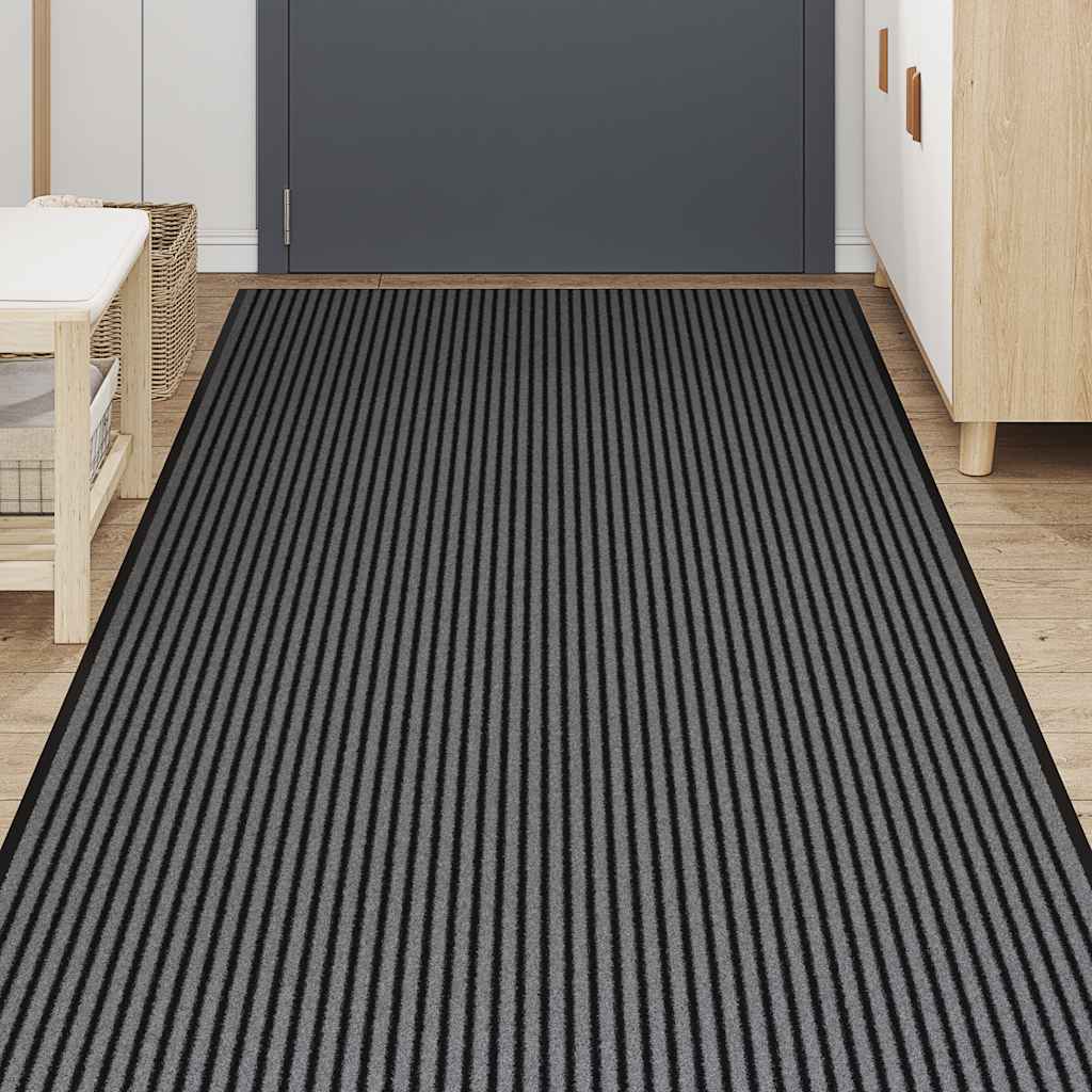 Doormat Stripe Black and Grey 115x500 cm