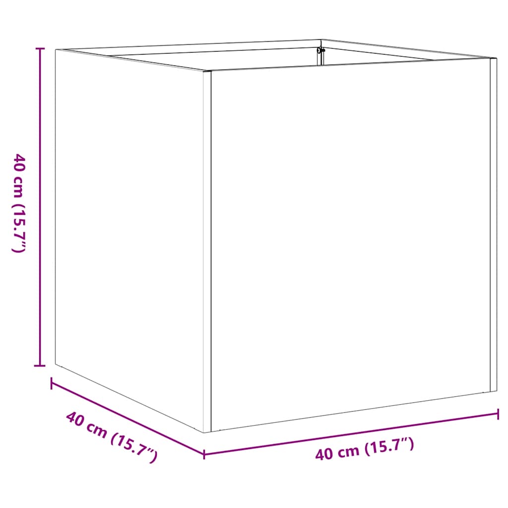 vidaXL Planter Anthracite 40x40x40 cm Cold-rolled Steel