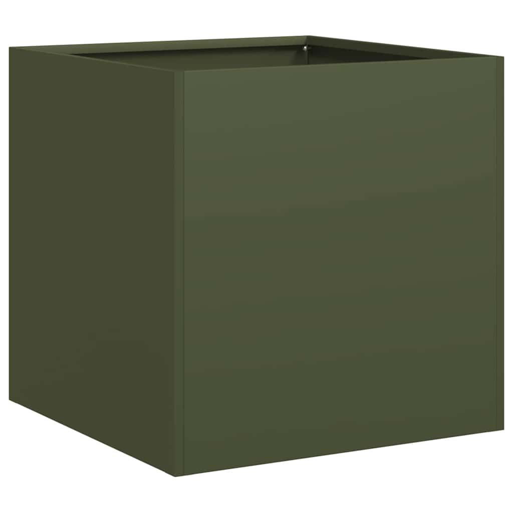 vidaXL Planter Olive Green 40x40x40 cm Cold-rolled Steel