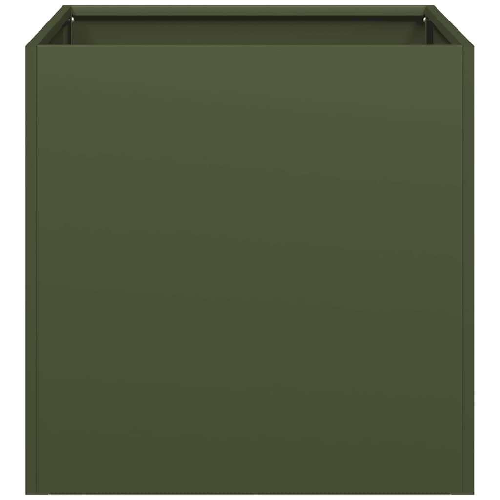 vidaXL Planter Olive Green 40x40x40 cm Cold-rolled Steel