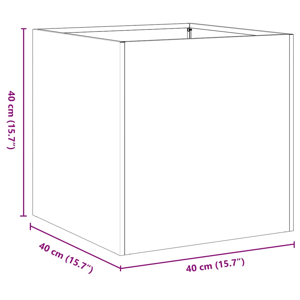 vidaXL Planter Rusty 40x40x40 cm Weathering Steel