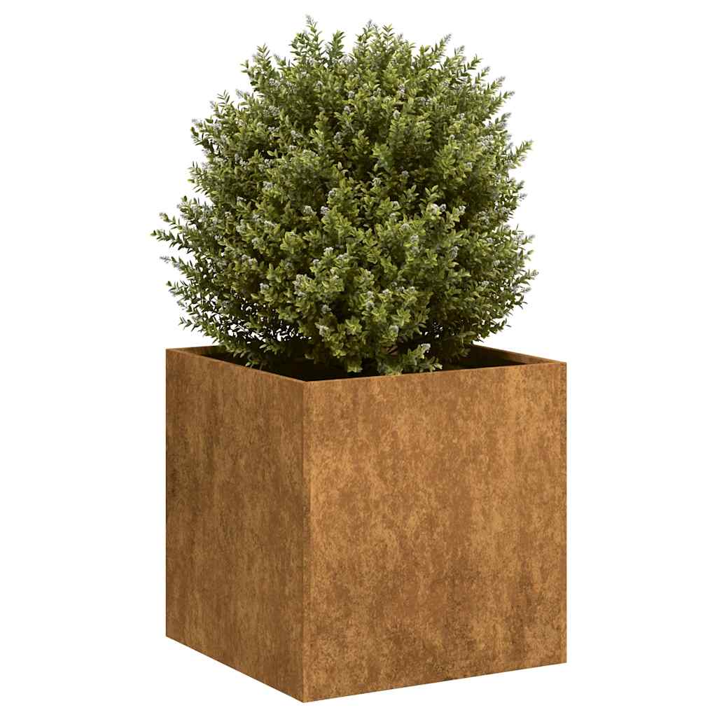 vidaXL Planter Rusty 40x40x40 cm Weathering Steel