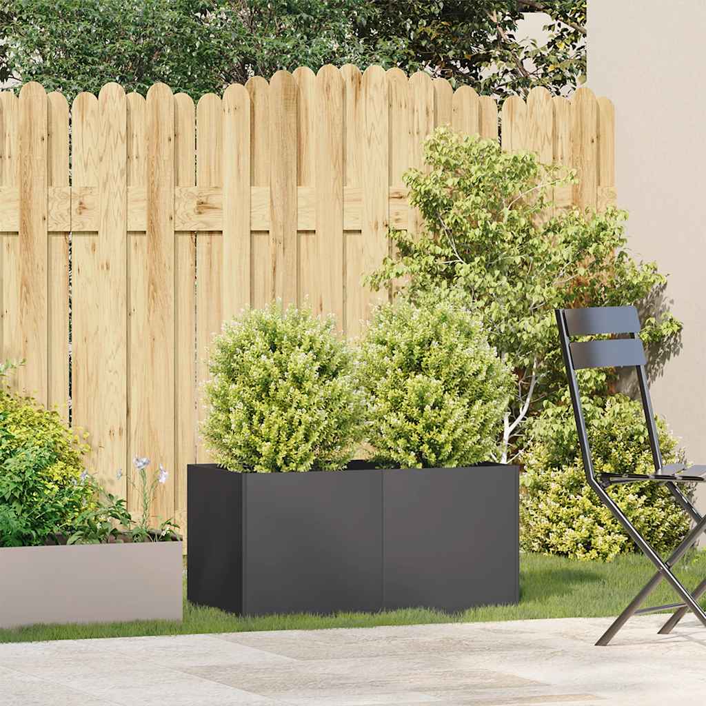 vidaXL Planter Black 80x40x40 cm Cold-rolled Steel