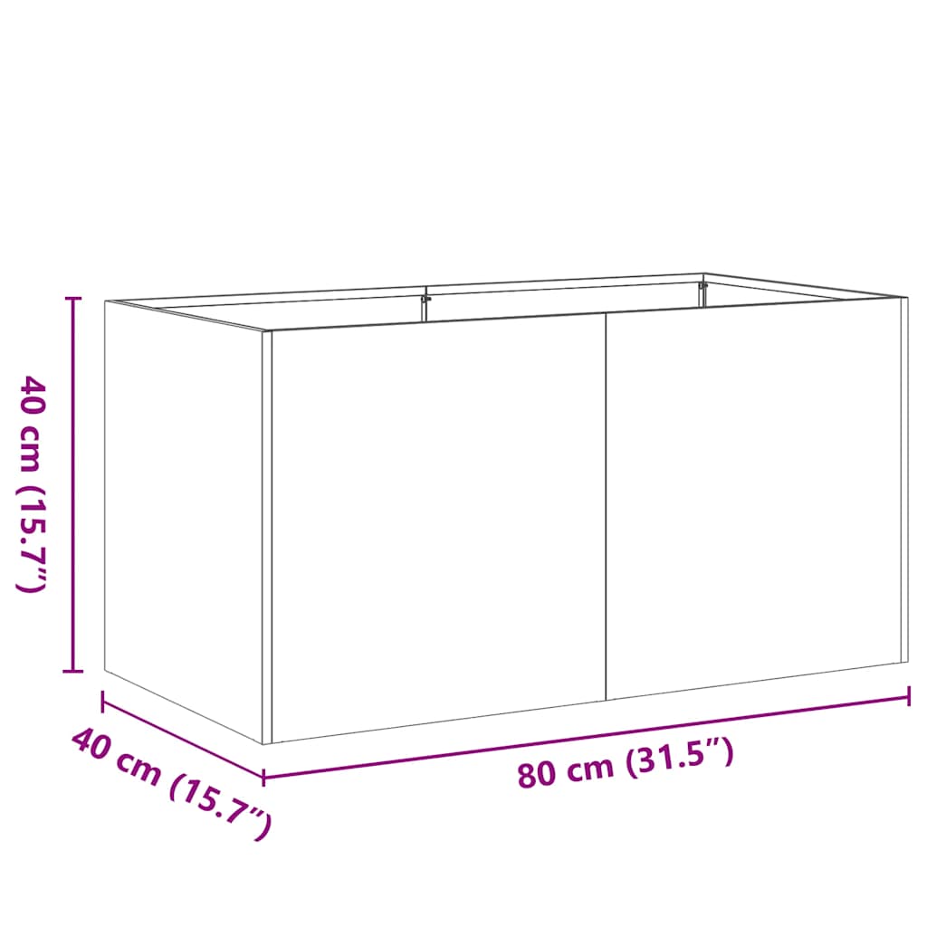 vidaXL Planter Black 80x40x40 cm Cold-rolled Steel