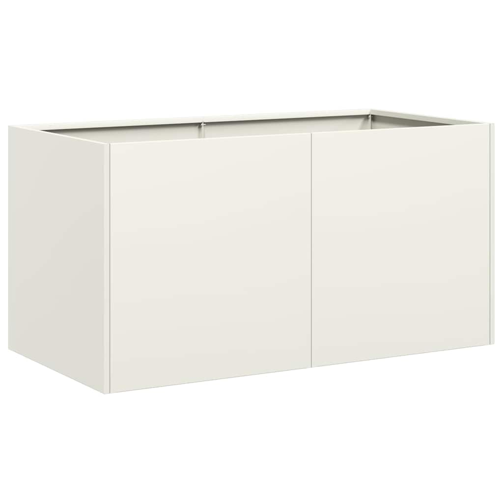 vidaXL Planter White 80x40x40 cm Cold-rolled Steel