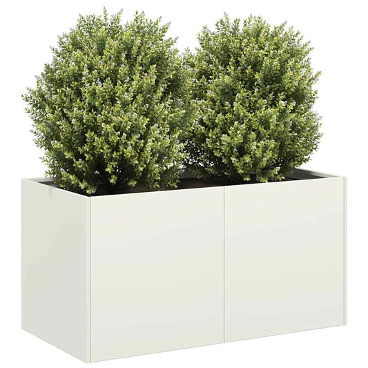 vidaXL Planter White 80x40x40 cm Cold-rolled Steel