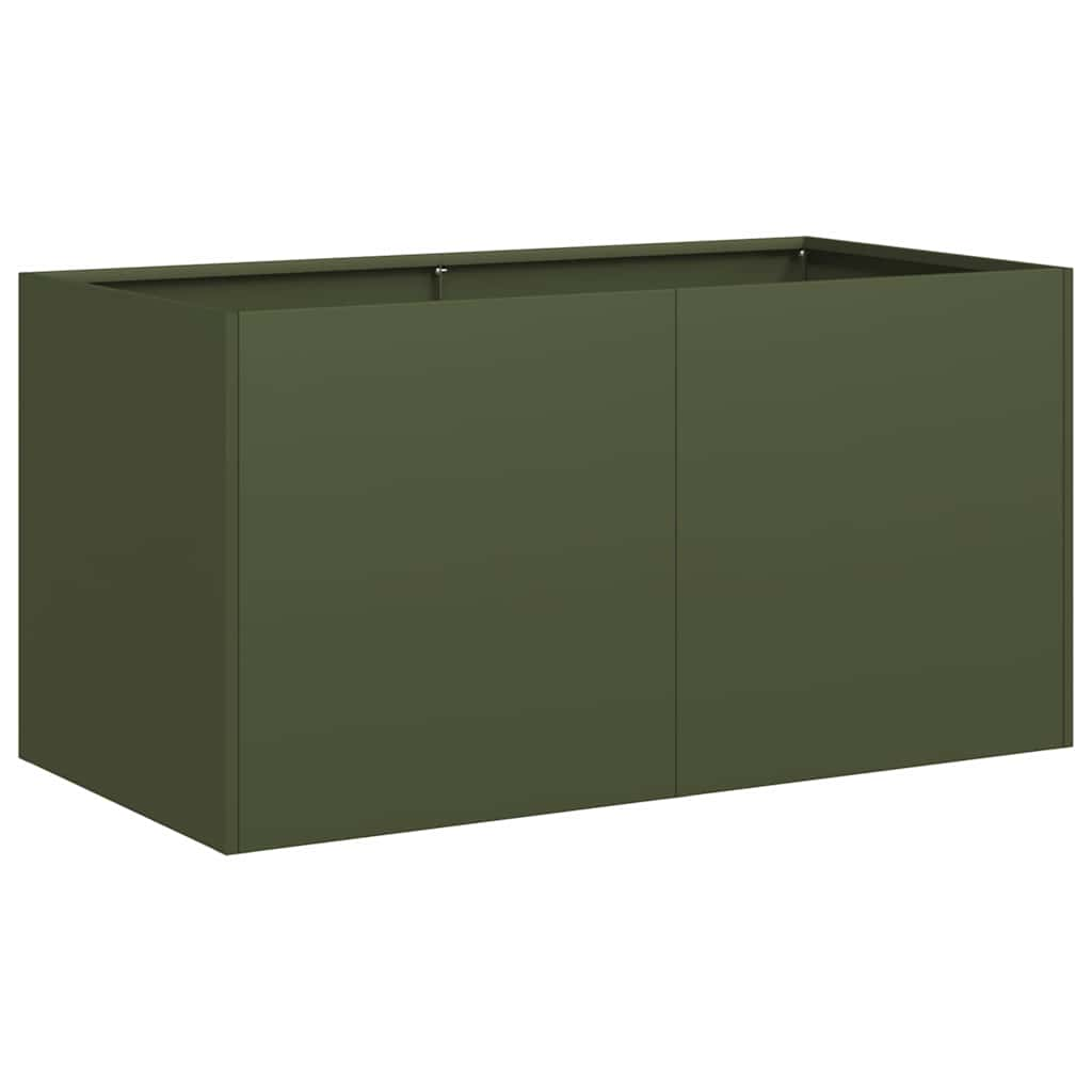 vidaXL Planter Olive Green 80x40x40 cm Cold-rolled Steel