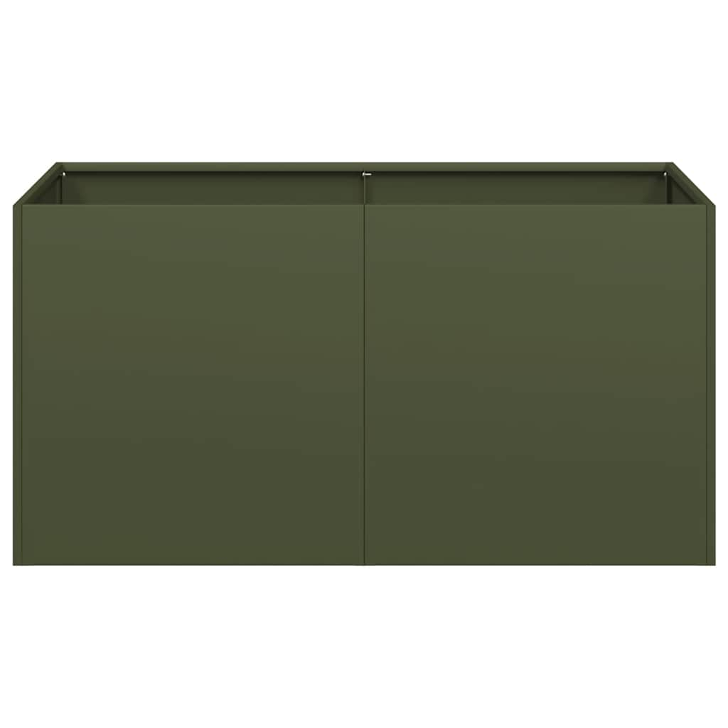 vidaXL Planter Olive Green 80x40x40 cm Cold-rolled Steel