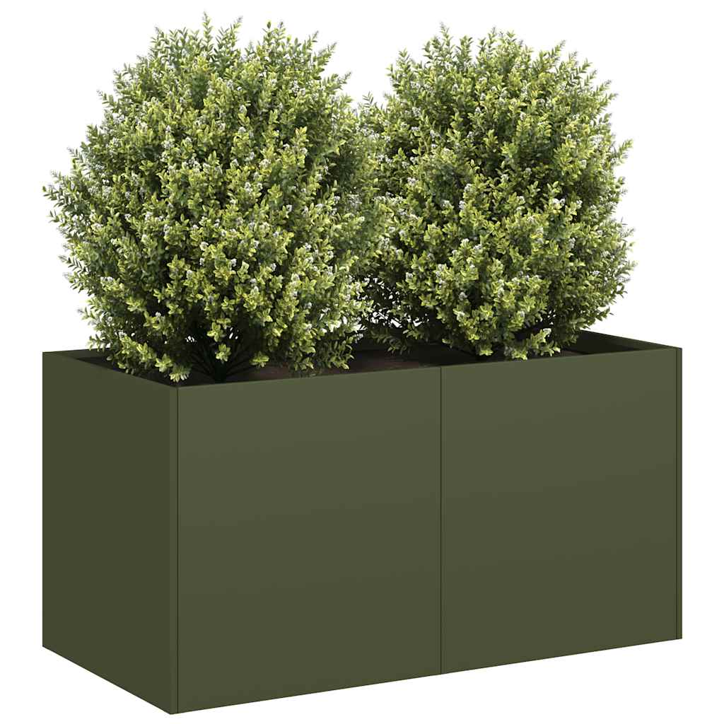 vidaXL Planter Olive Green 80x40x40 cm Cold-rolled Steel