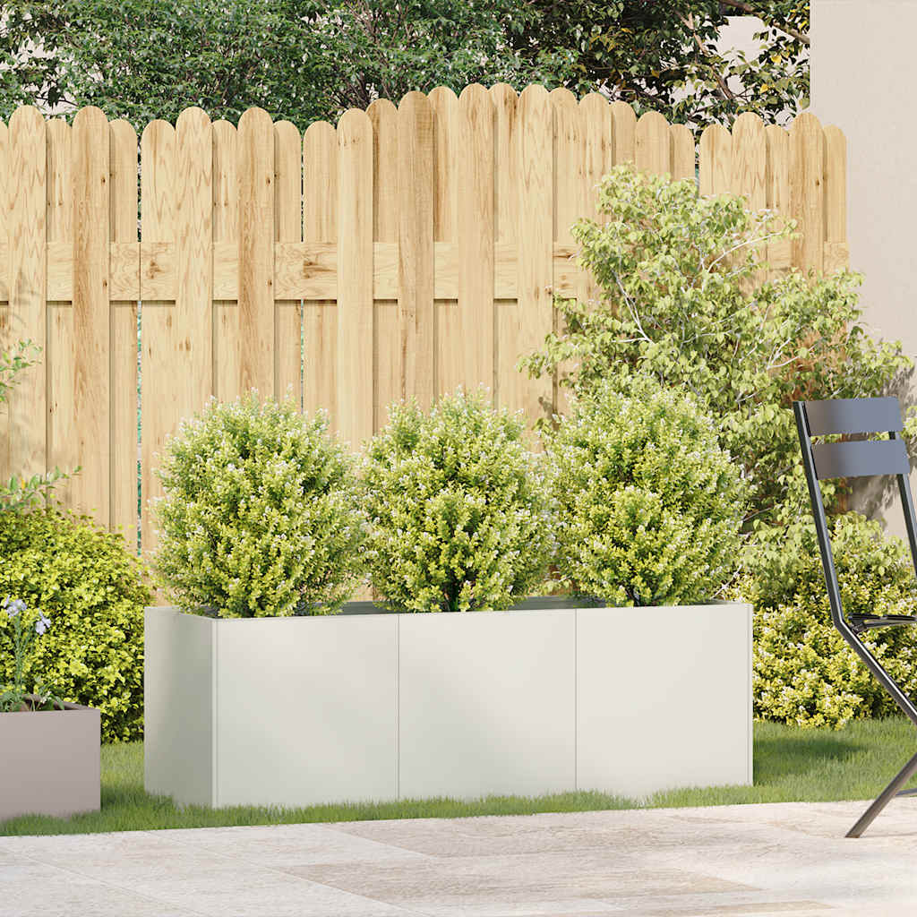 vidaXL Planter White 120x40x40 cm Cold-rolled Steel