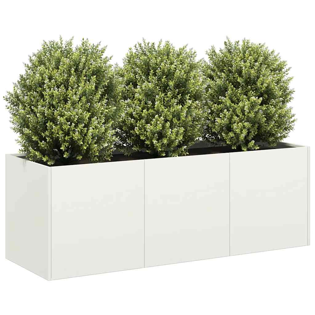 vidaXL Planter White 120x40x40 cm Cold-rolled Steel