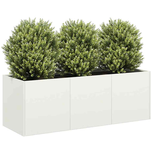 vidaXL Planter White 120x40x40 cm Cold-rolled Steel