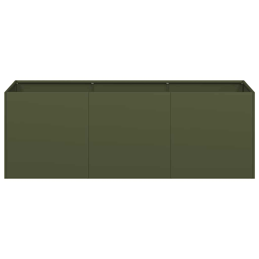 vidaXL Planter Olive Green 120x40x40 cm Cold-rolled Steel