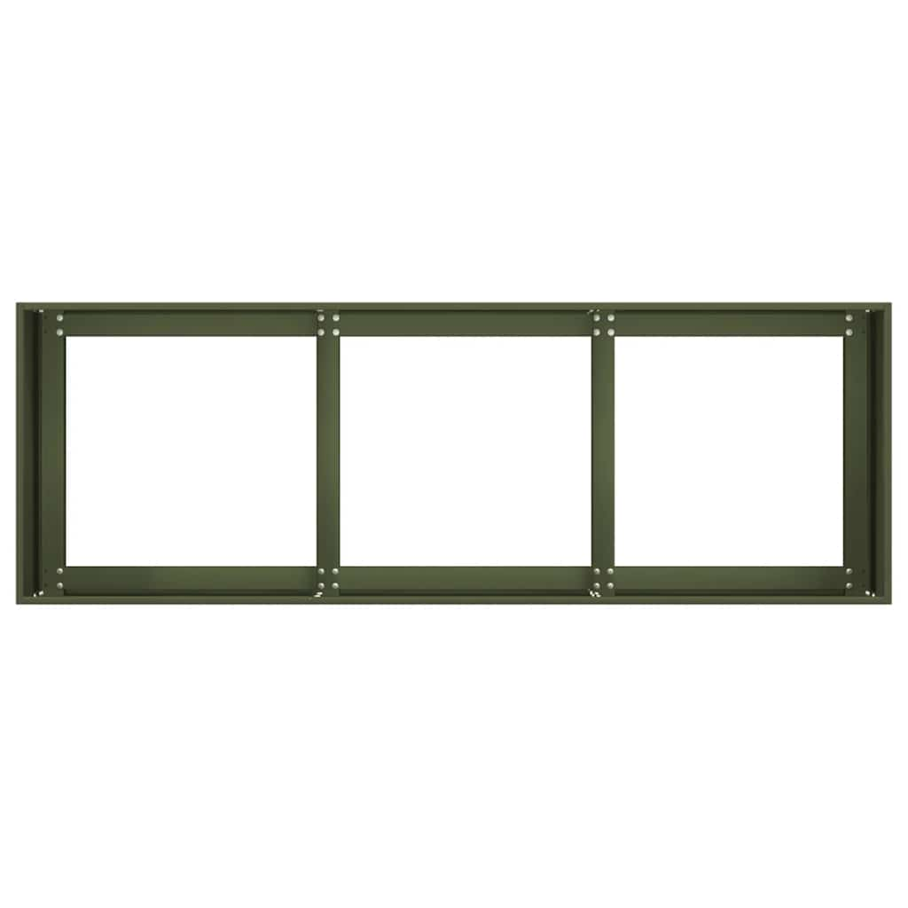 vidaXL Planter Olive Green 120x40x40 cm Cold-rolled Steel