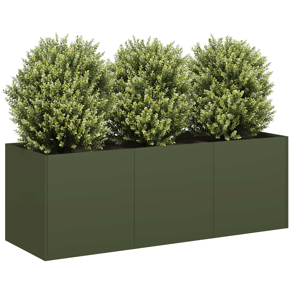 vidaXL Planter Olive Green 120x40x40 cm Cold-rolled Steel