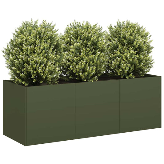 vidaXL Planter Olive Green 120x40x40 cm Cold-rolled Steel