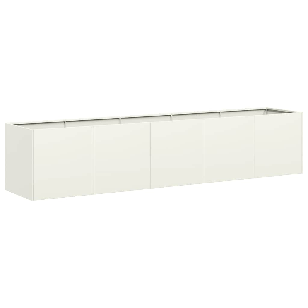 vidaXL Planter White 200x40x40 cm Cold-rolled Steel