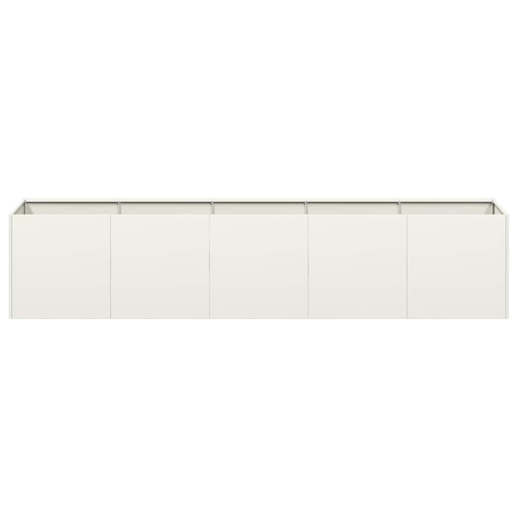 vidaXL Planter White 200x40x40 cm Cold-rolled Steel