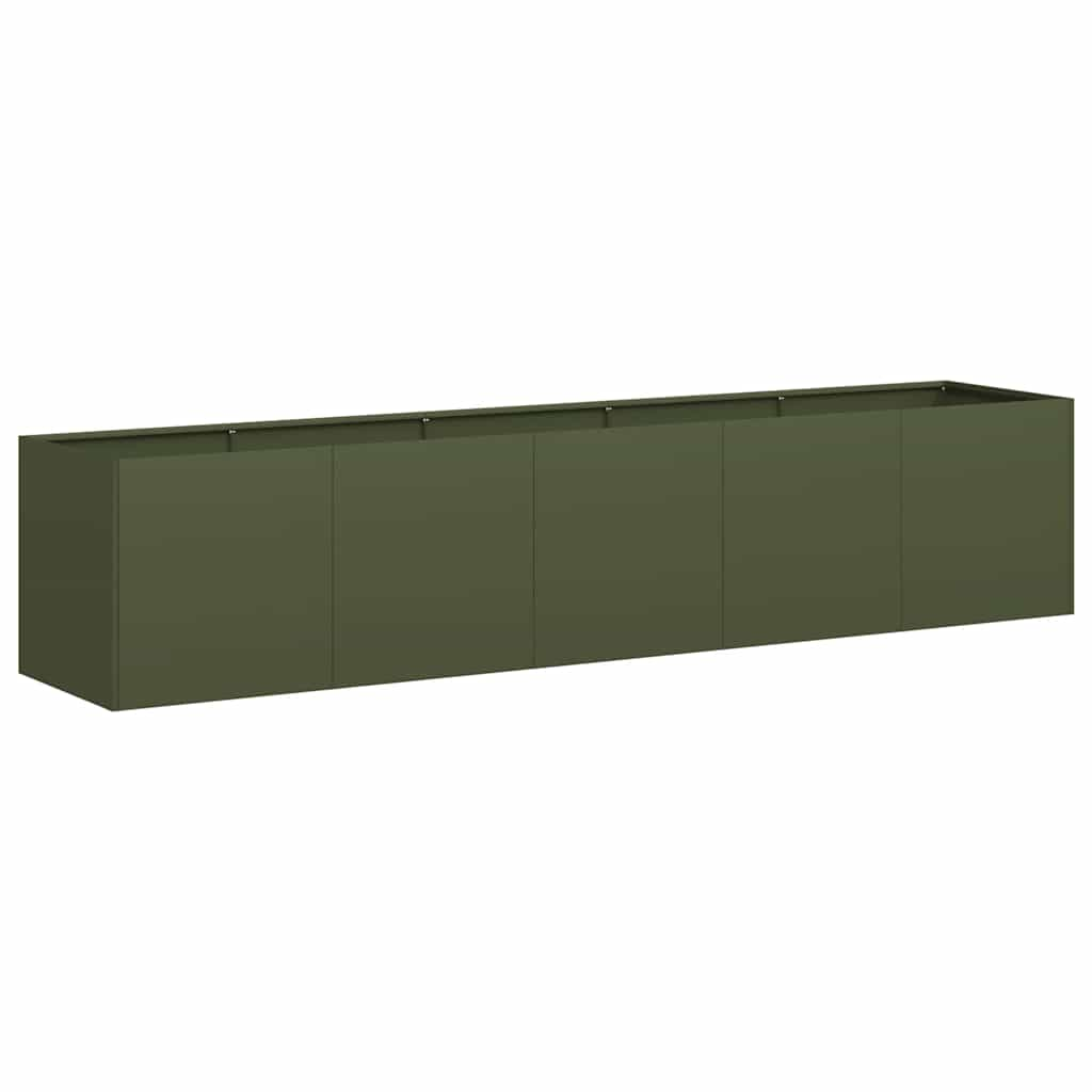 vidaXL Planter Olive Green 200x40x40 cm Cold-rolled Steel