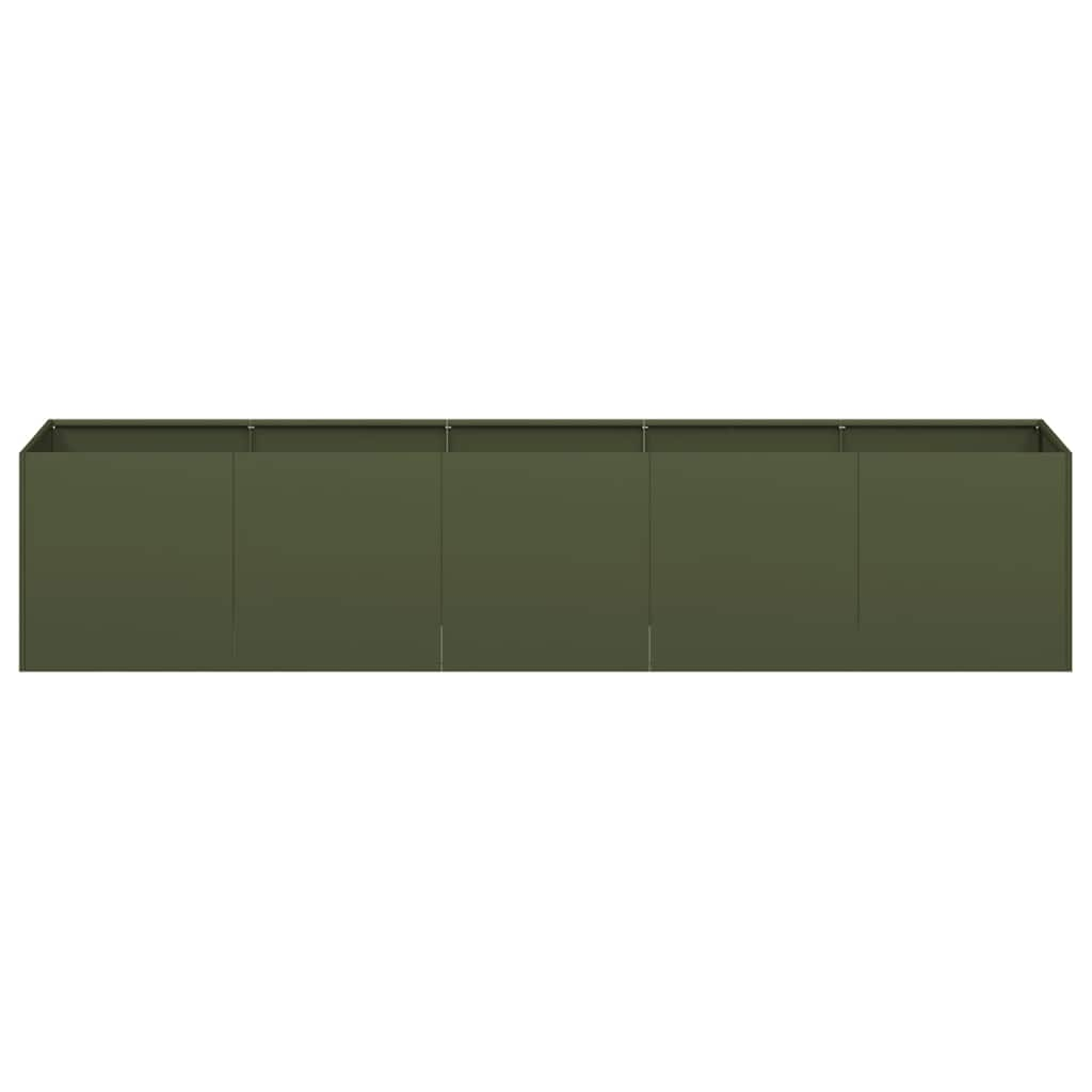 vidaXL Planter Olive Green 200x40x40 cm Cold-rolled Steel