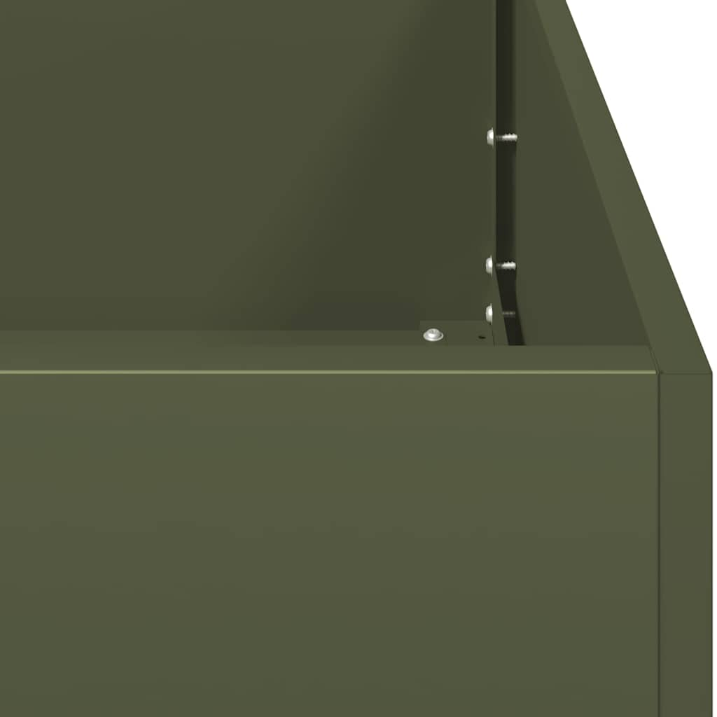 vidaXL Planter Olive Green 200x40x40 cm Cold-rolled Steel