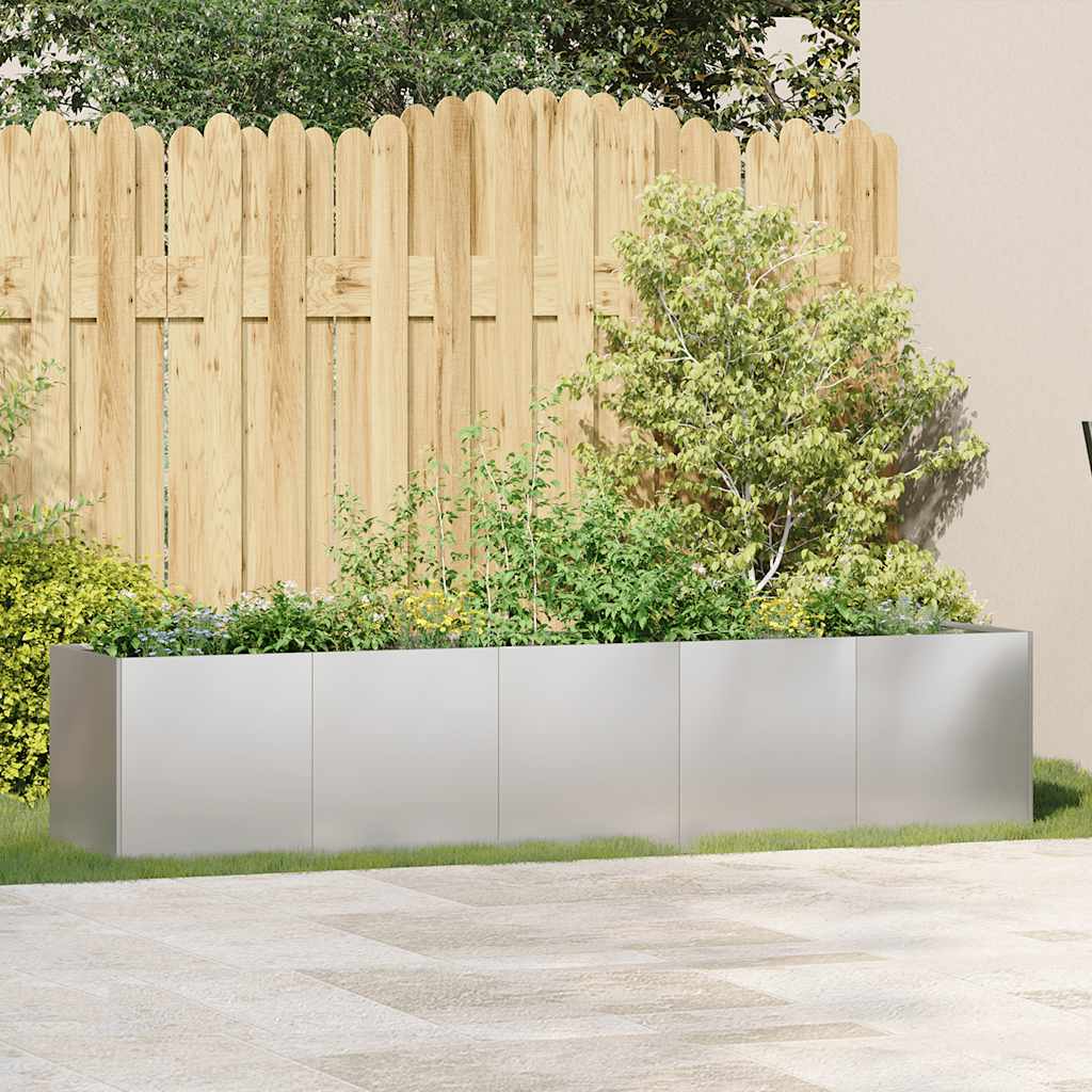 vidaXL Planter 200x40x40 cm Stainless Steel