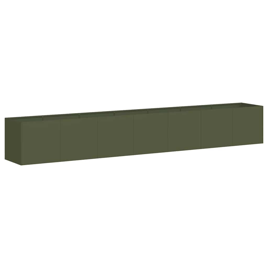 vidaXL Planter Olive Green 280x40x40 cm Cold-rolled Steel