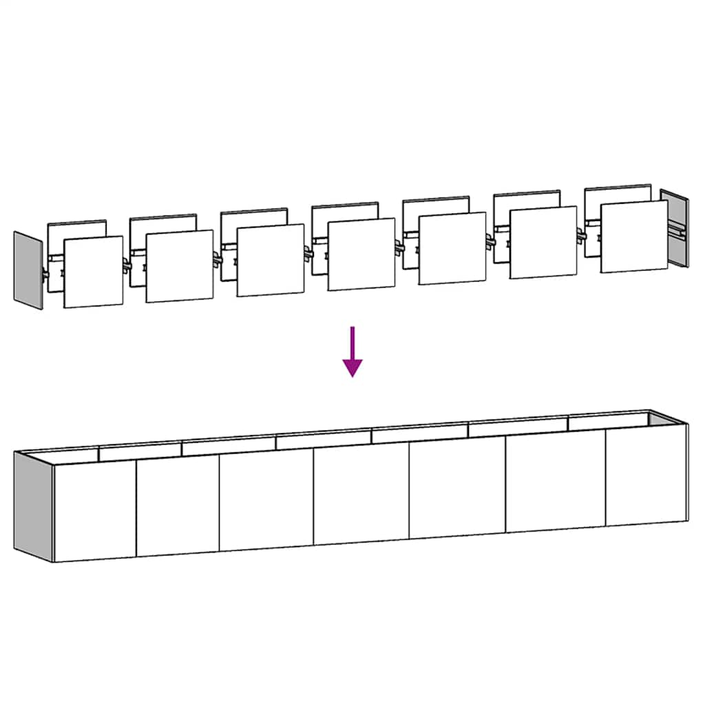 vidaXL Planter 280x40x40 cm Stainless Steel