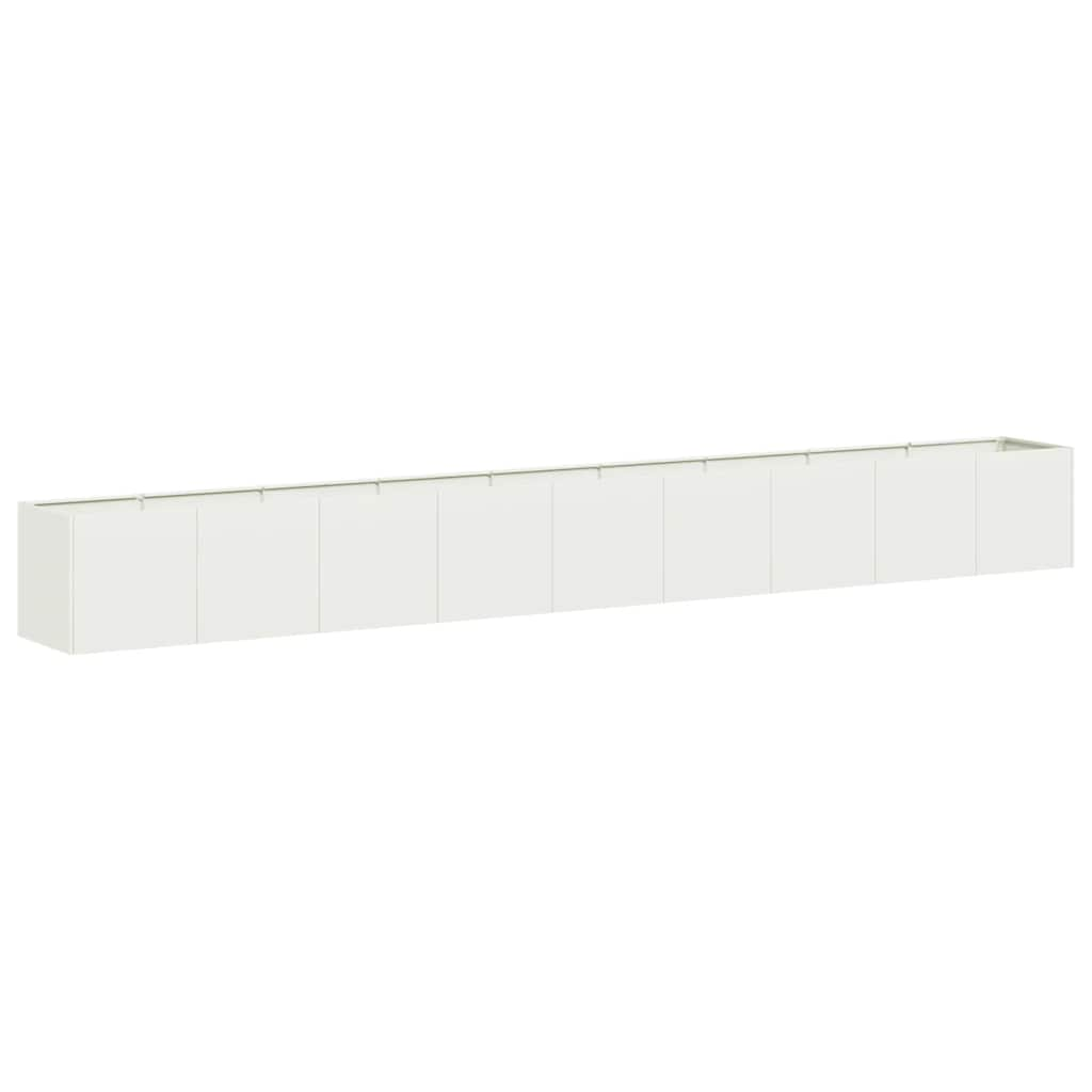 vidaXL Planter White 360x40x40 cm Cold-rolled Steel