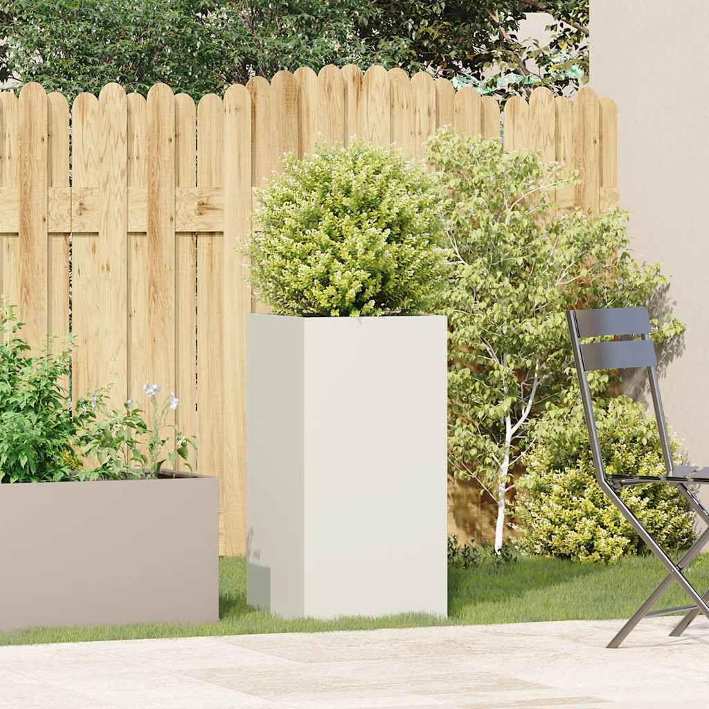 vidaXL Planter White 40x40x80 cm Cold-rolled Steel