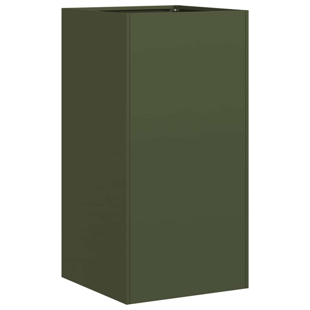 vidaXL Planter Olive Green 40x40x80 cm Cold-rolled Steel