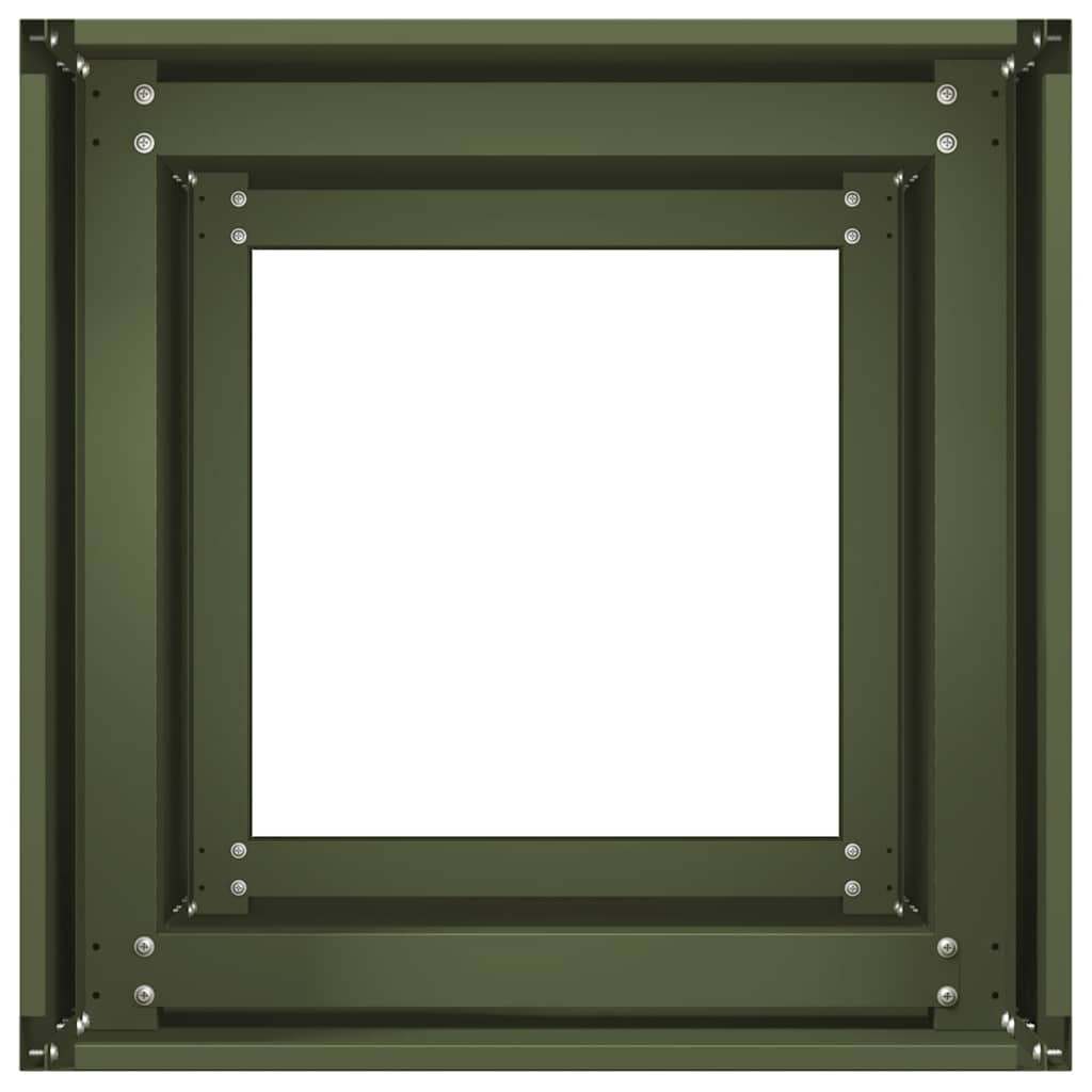 vidaXL Planter Olive Green 40x40x80 cm Cold-rolled Steel