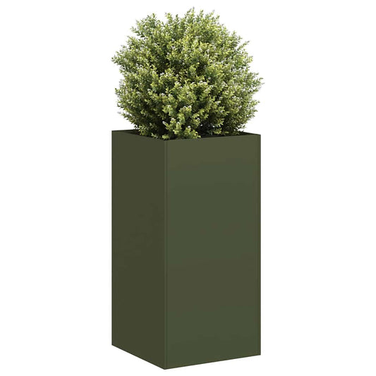 vidaXL Planter Olive Green 40x40x80 cm Cold-rolled Steel