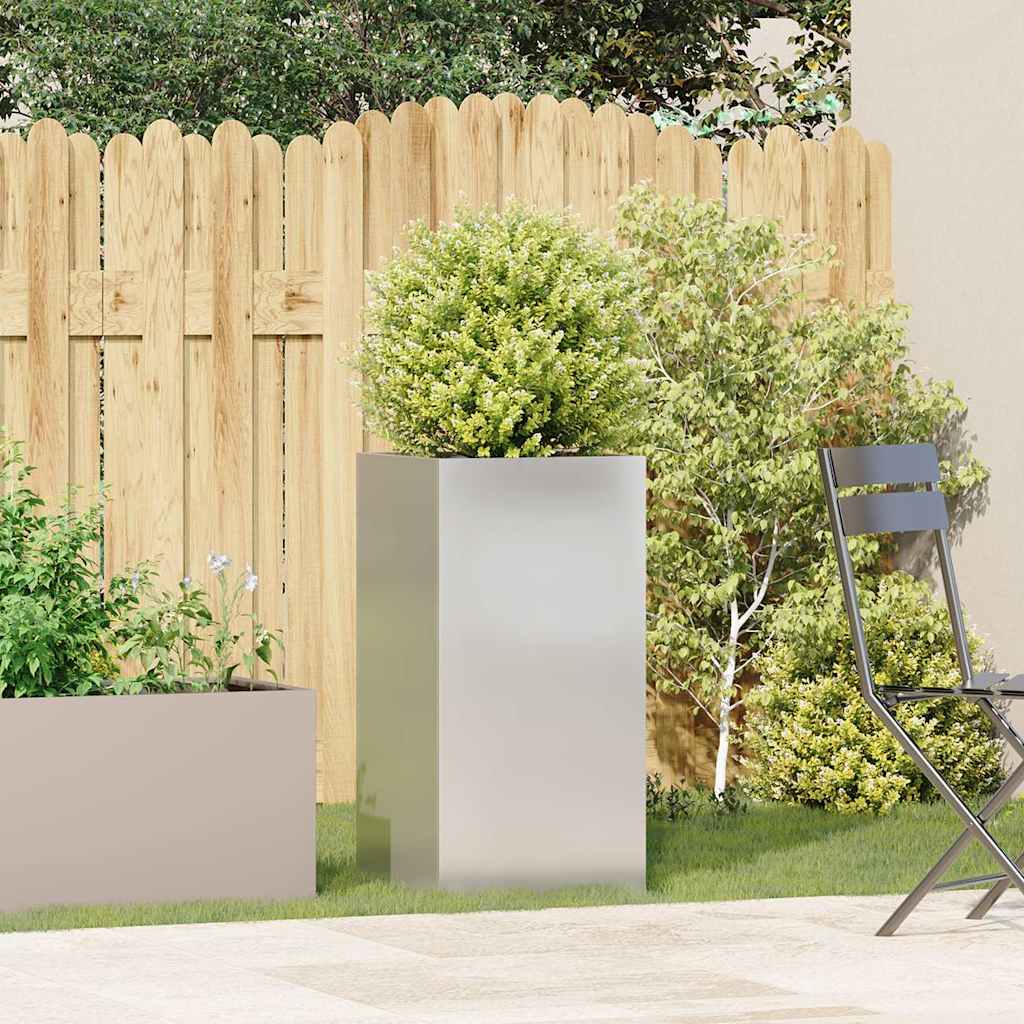 vidaXL Planter 40x40x80 cm Stainless Steel