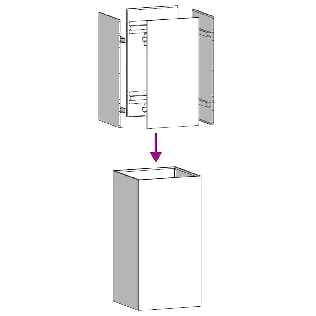 vidaXL Planter 40x40x80 cm Stainless Steel