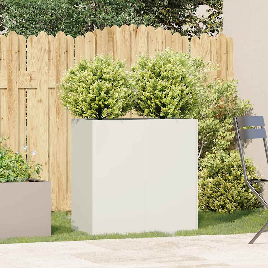 vidaXL Planter White 80x40x80 cm Cold-rolled Steel