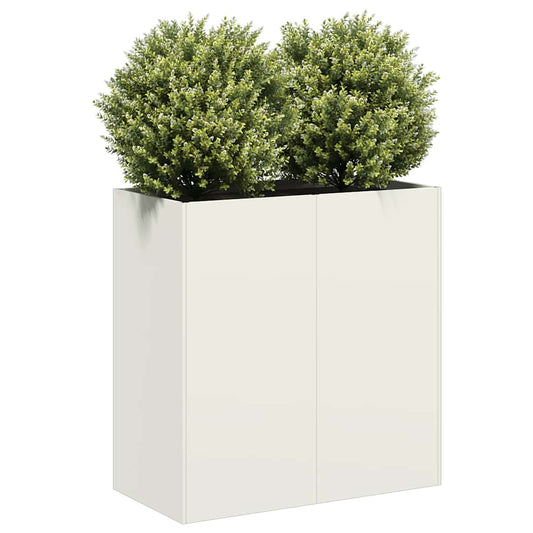 vidaXL Planter White 80x40x80 cm Cold-rolled Steel