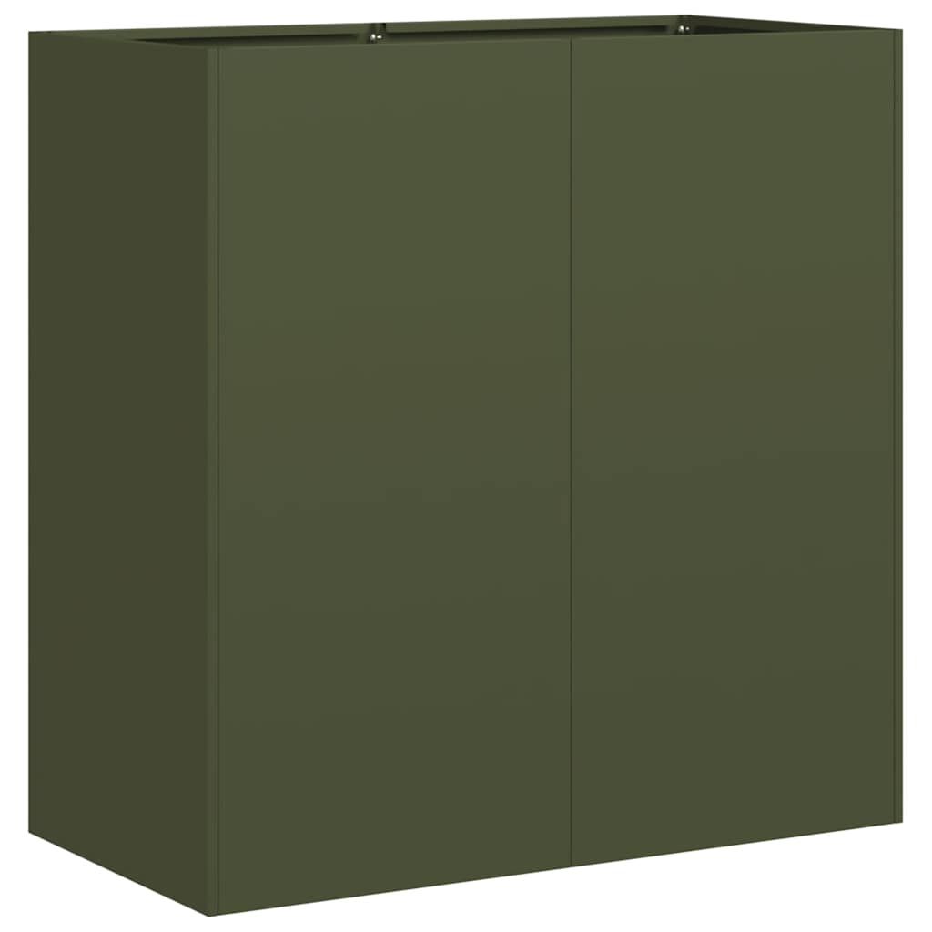 vidaXL Planter Olive Green 80x40x80 cm Cold-rolled Steel