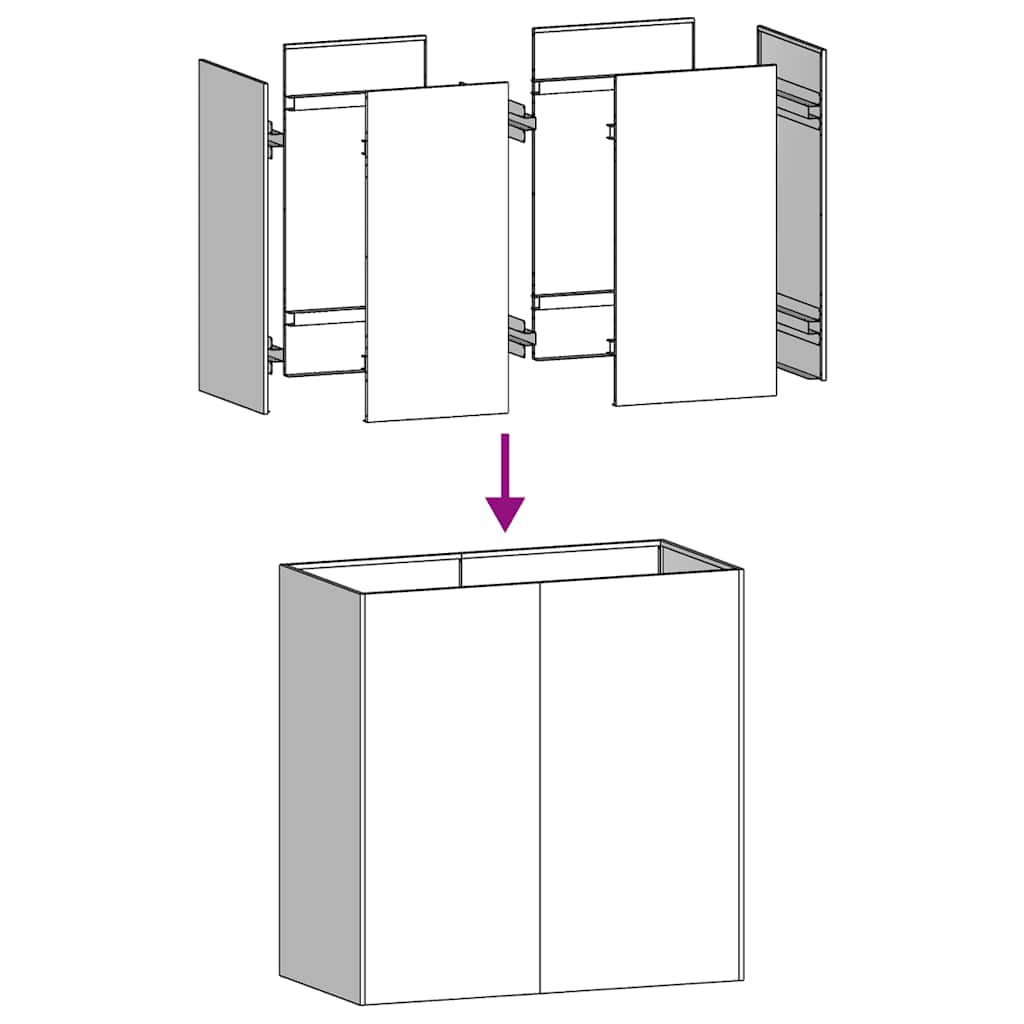 vidaXL Planter 80x40x80 cm Galvanised Steel