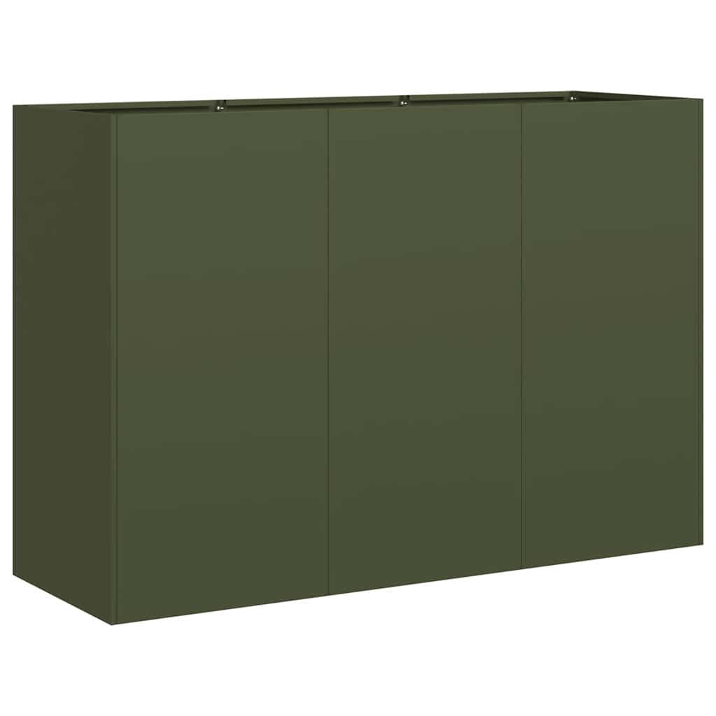 vidaXL Planter Olive Green 120x40x80 cm Cold-rolled Steel