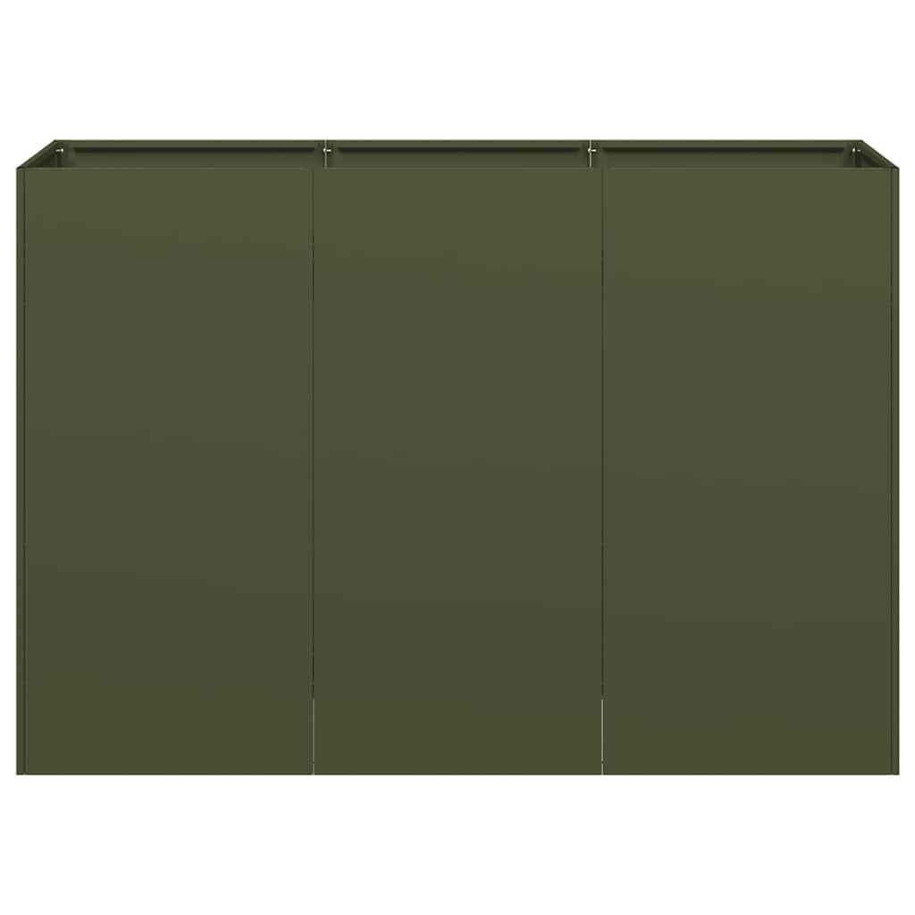 vidaXL Planter Olive Green 120x40x80 cm Cold-rolled Steel