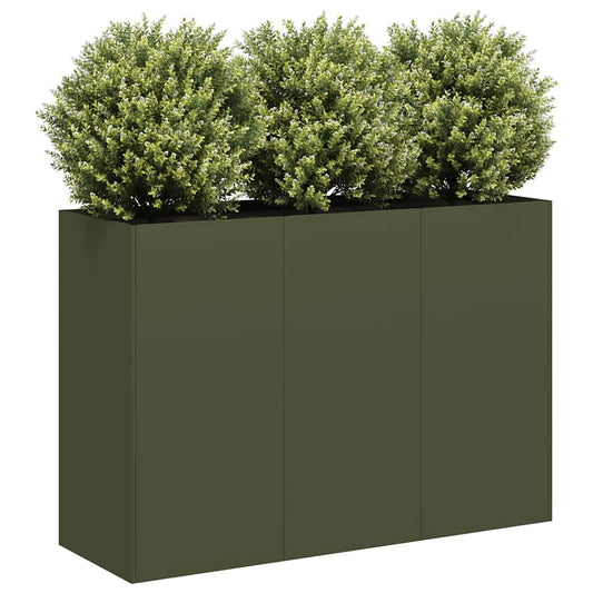 vidaXL Planter Olive Green 120x40x80 cm Cold-rolled Steel