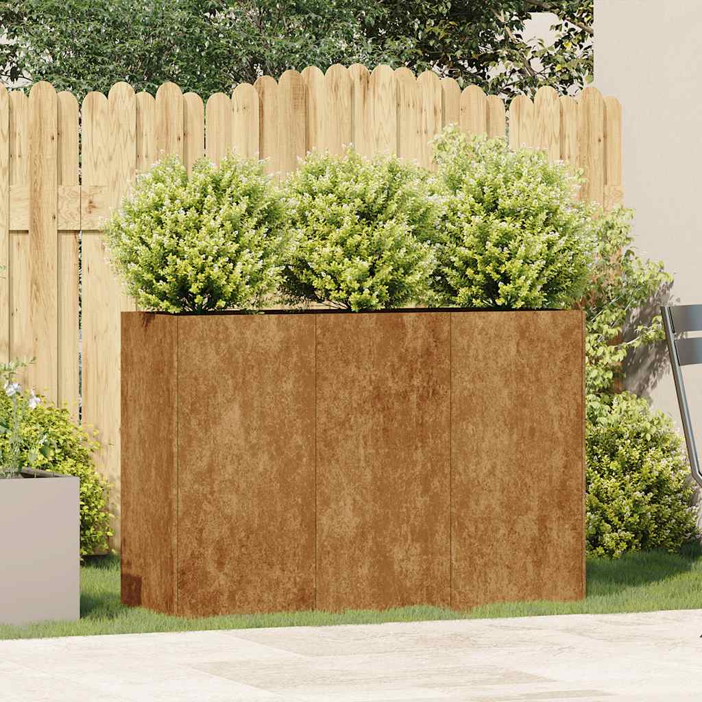 vidaXL Planter Rusty 120x40x80 cm Weathering Steel